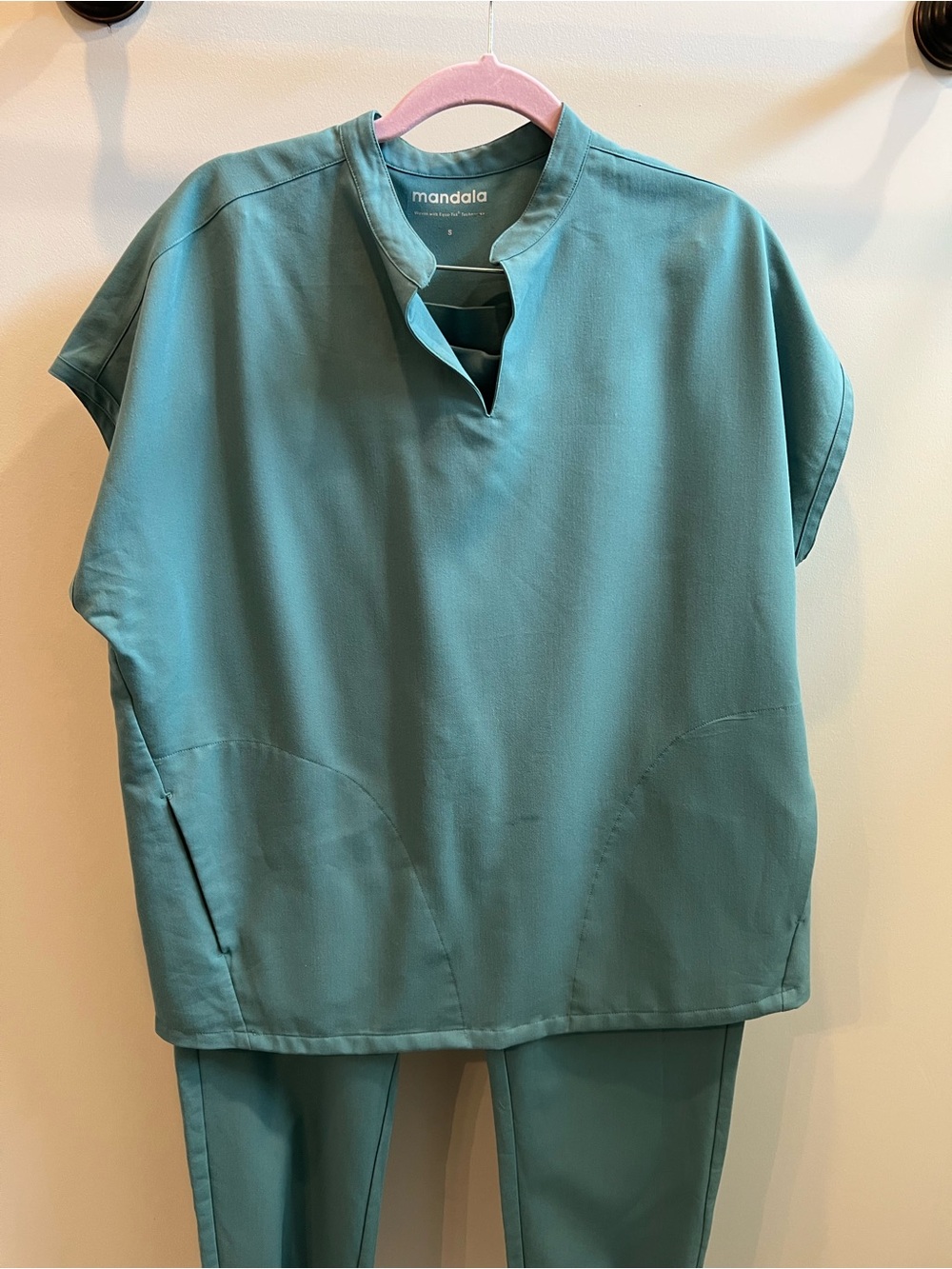 Mandala Teal Notch-Neck Short Sleeve Tunic